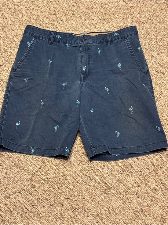 Izod Other - Izod Navy Shorts with Teal Flamingo Embroidery